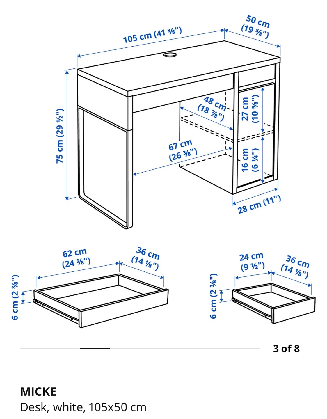 Micke white desk - photo 5