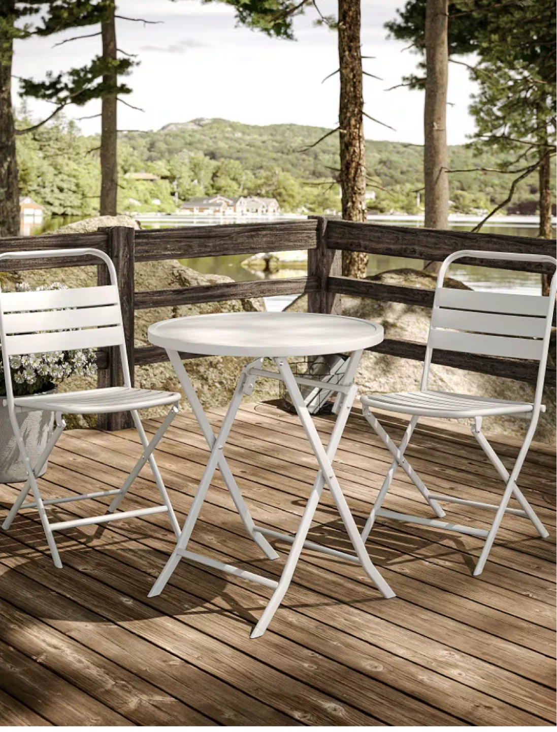 White / Red / Green Folding Bistro Set