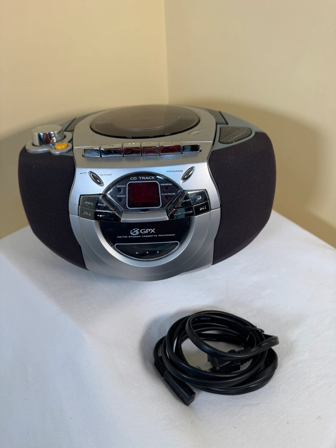 GPX Portable CD Player Boombox with Cassette Recorder