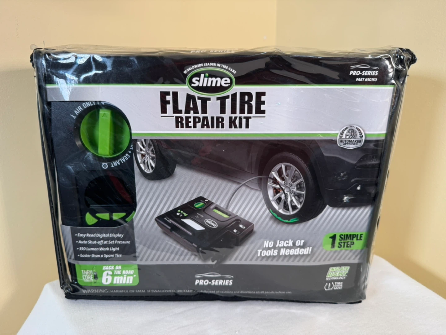 Slime Pro-Series Flat Tire Repair Kit with Inflator