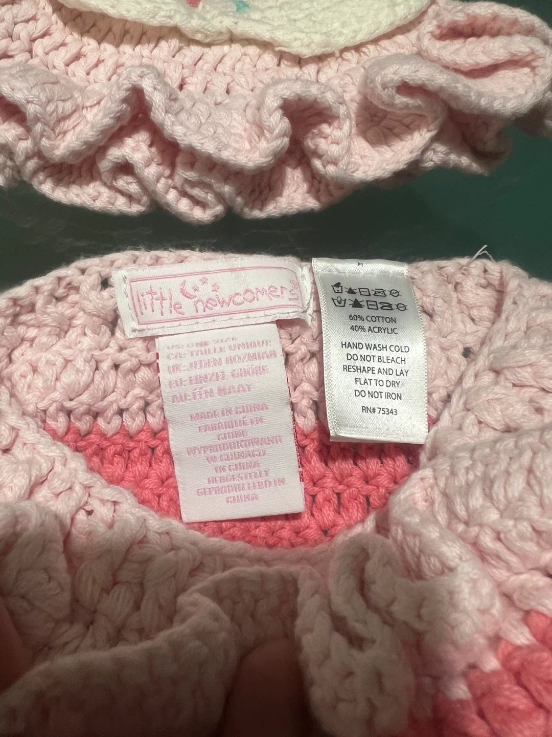 Baby Girl Newborn Crochet Cupcake Swaddle Sack and Hat Set - photo 2