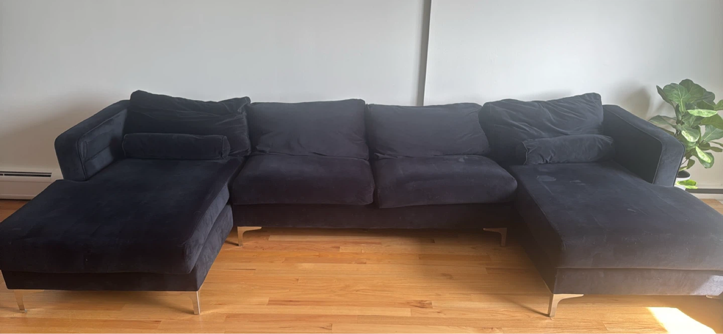 PICKUP ASAP Dark Blue Sectional Sofa - photo 2