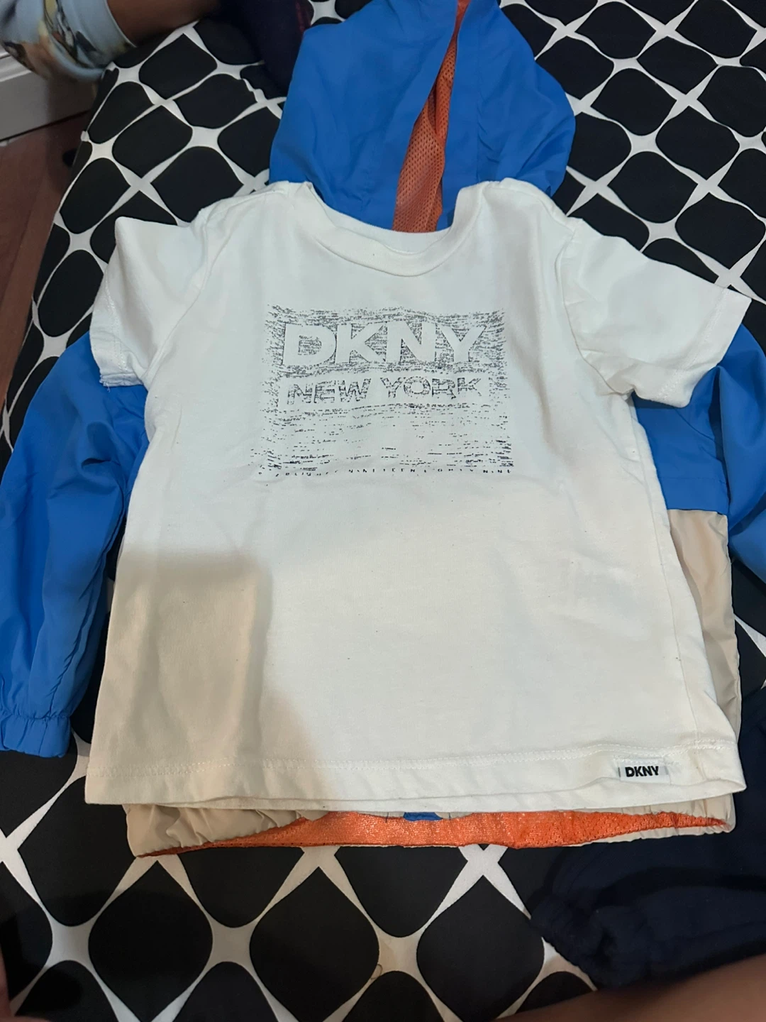 DKNY Kids Blue & Tan Windbreaker Jacket and Outfit Set - photo 3