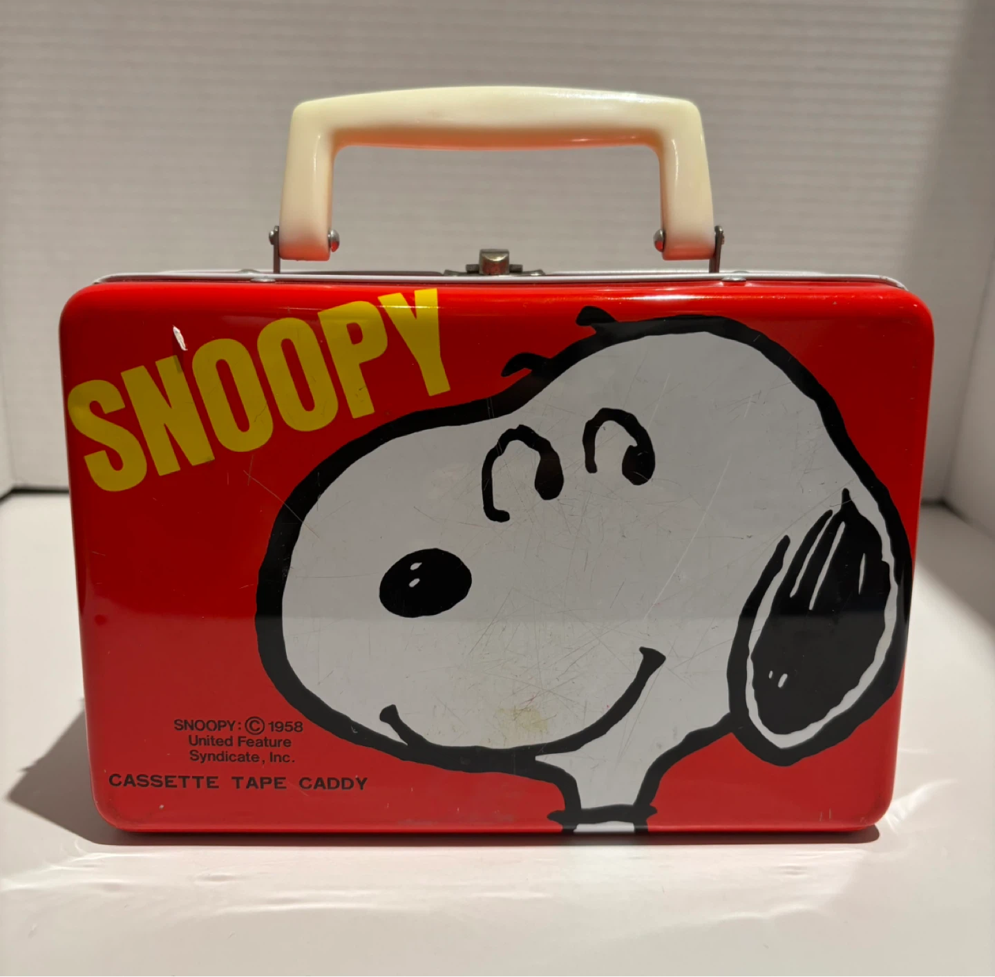 Vintage Snoopy Cassette Tape Caddy