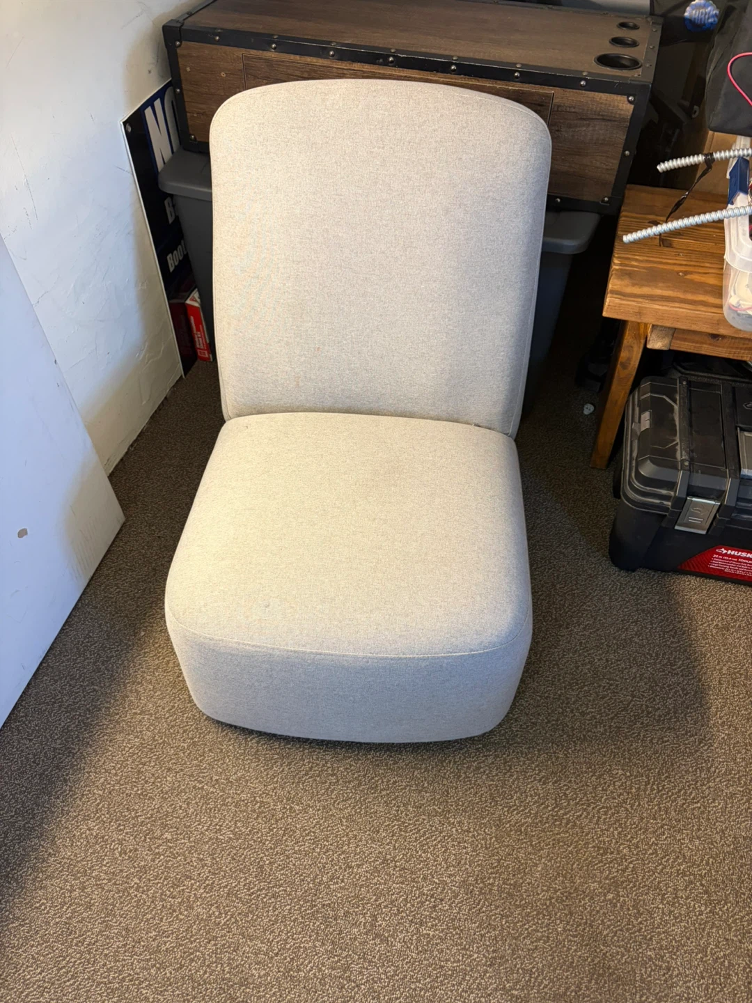 Light Gray Upholstered Accent Chair - photo 2