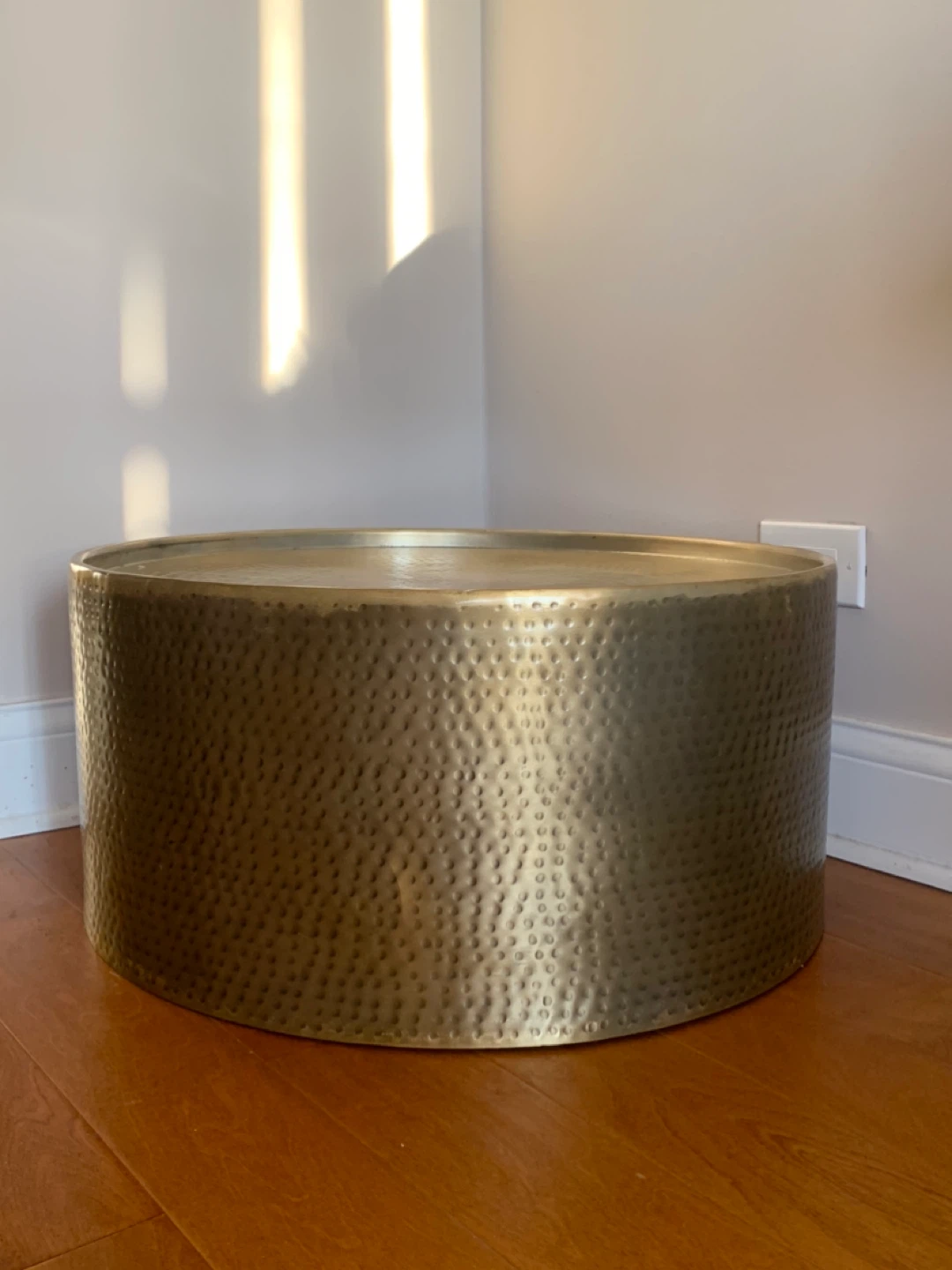 Manila Hammered Barrel Coffee Table - Brass - photo 2
