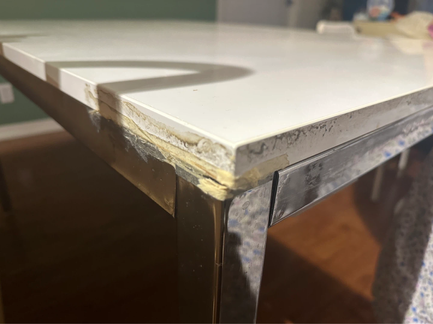 White Dining Table with Metal Frame - photo 5