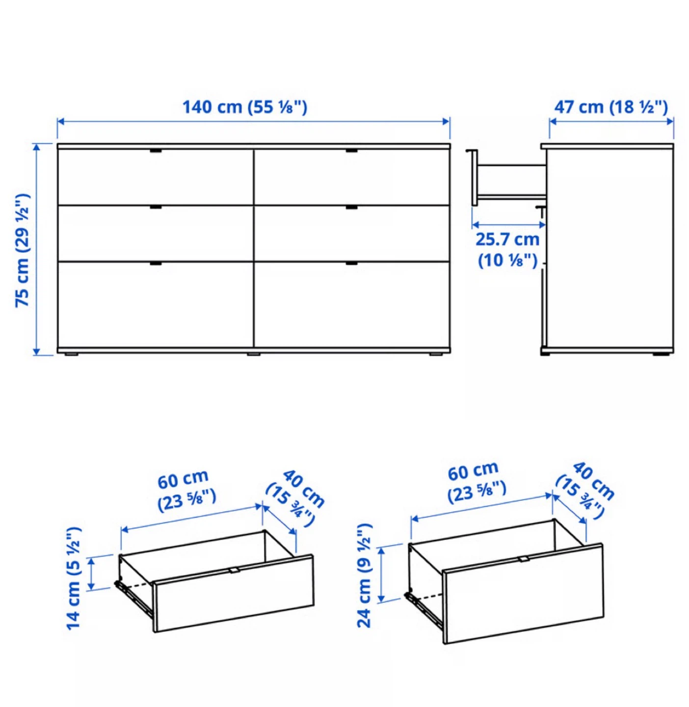 White 6-Drawer Dresser - photo 2