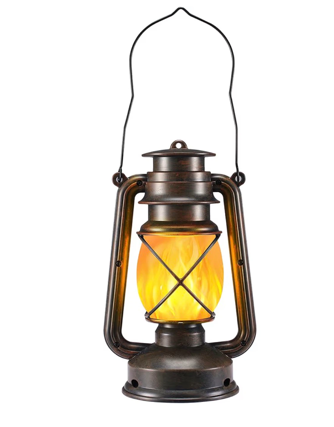 Vintage Style LED Lantern with Flame Effect