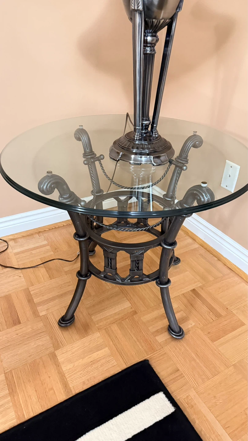 Glass Top Console Table with Metal Base - photo 2