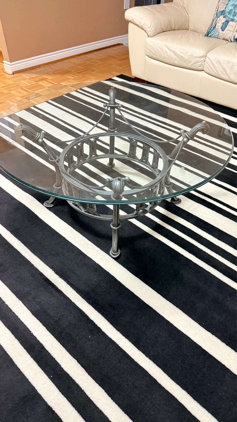Glass Top Console Table with Metal Base - photo 3