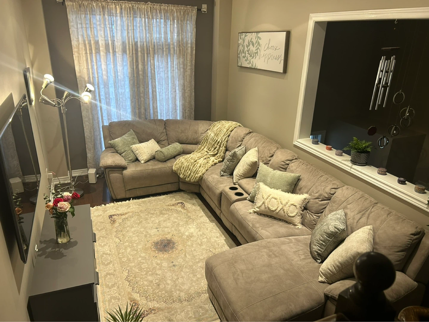 Grey Sectional Sofa with Reclining Seat and chaise - photo 3