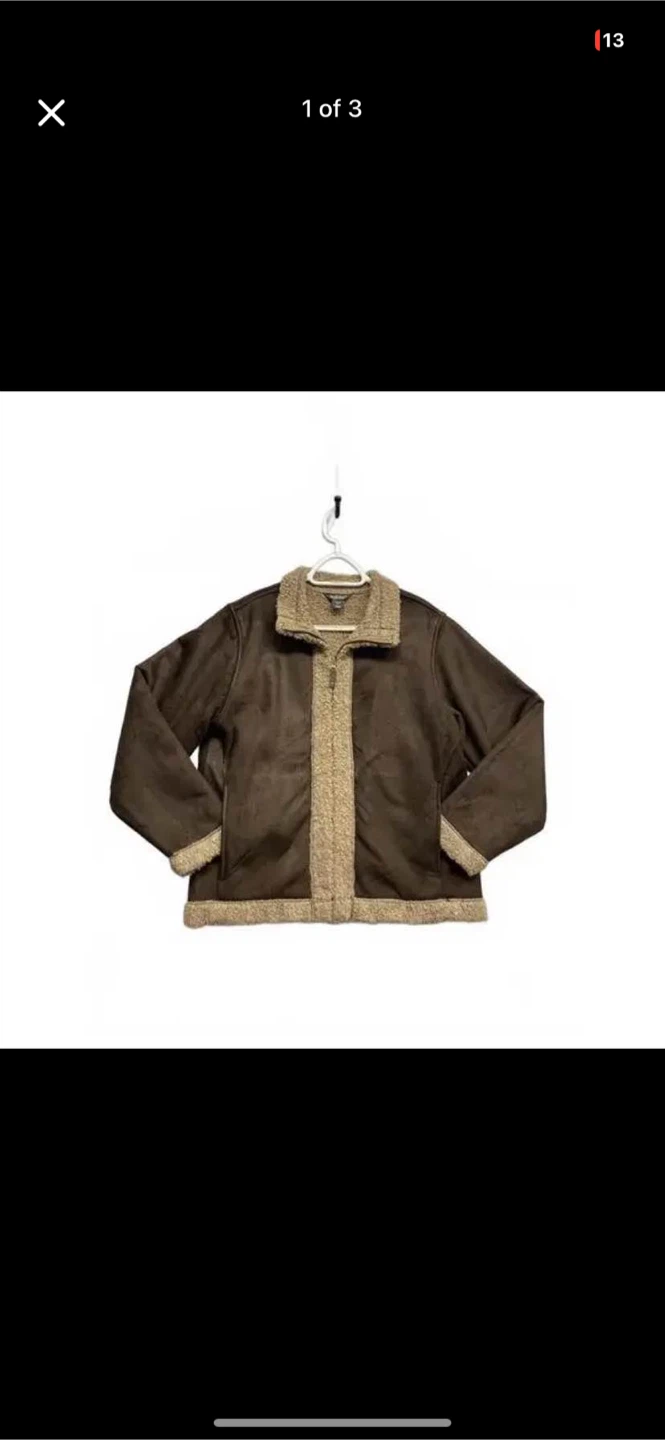 Woolrich Brown Suede Sherpa Lined Jacket