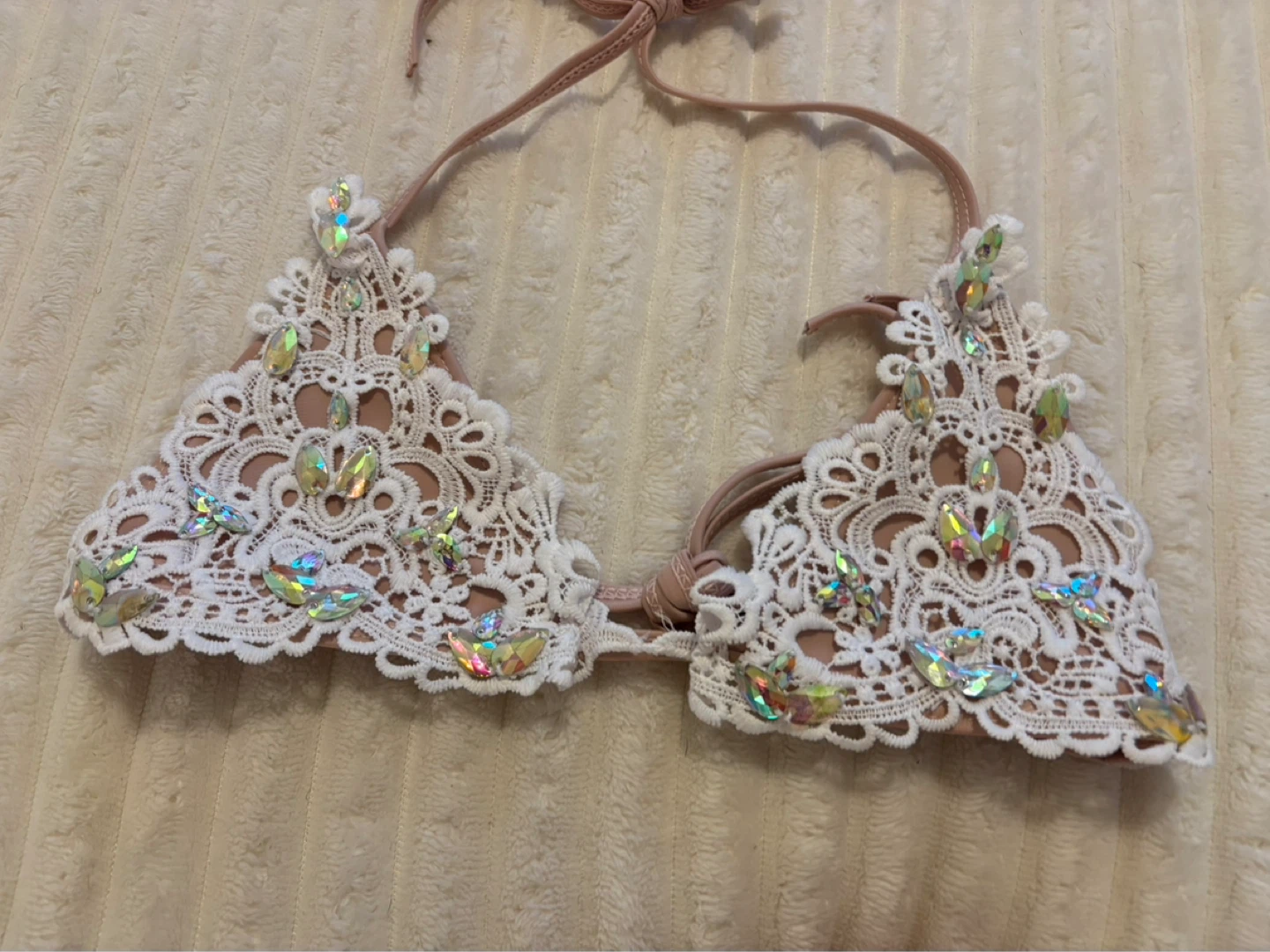 Embellished Lace Bikini Set - - Size S - photo 2
