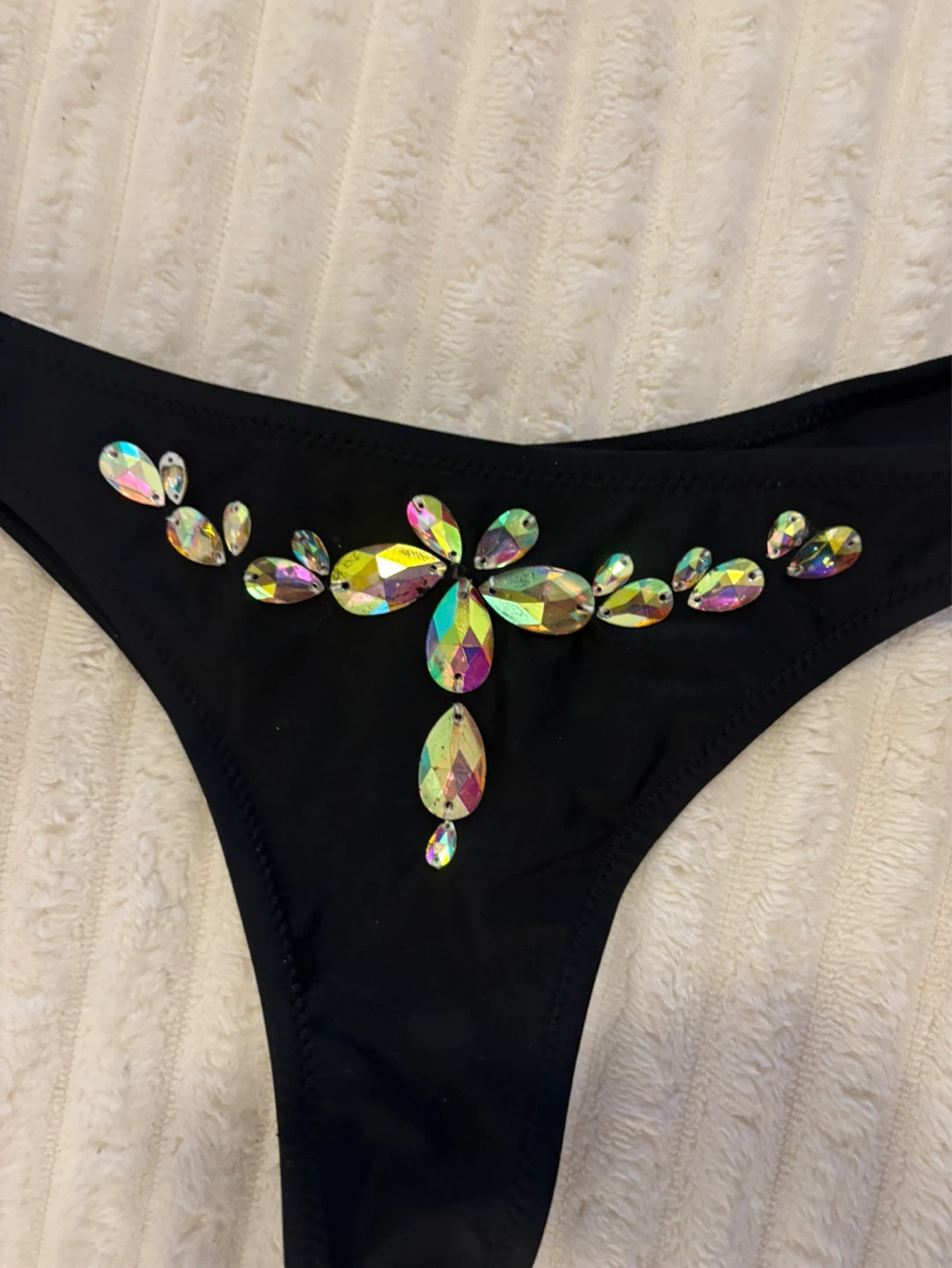 Black Rhinestone Bikini Set - photo 3