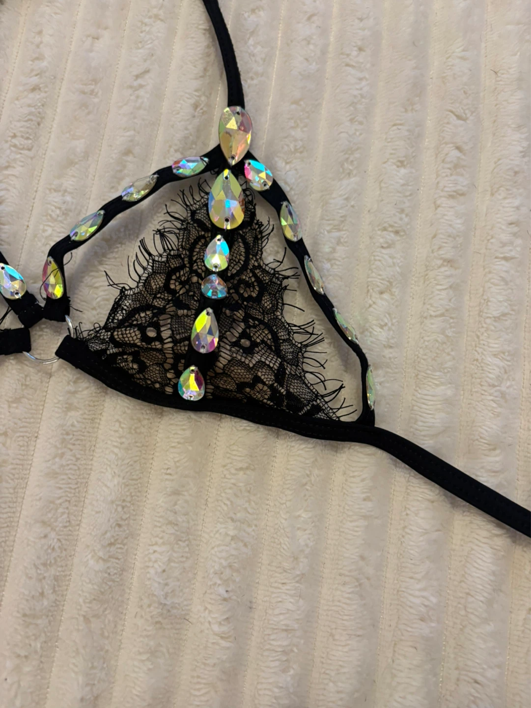 Black Rhinestone Bikini Set - photo 2
