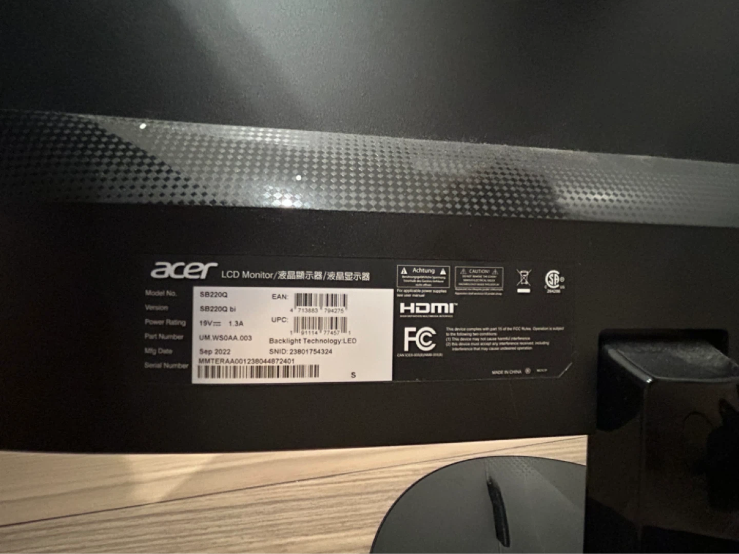Acer SB220Q bi 21.5-inch Full HD IPS Zero Frame Monitor - photo 4
