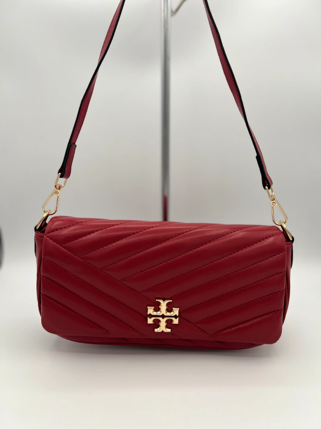 Tory Burch Red Quilted Leather Shoulder Bag