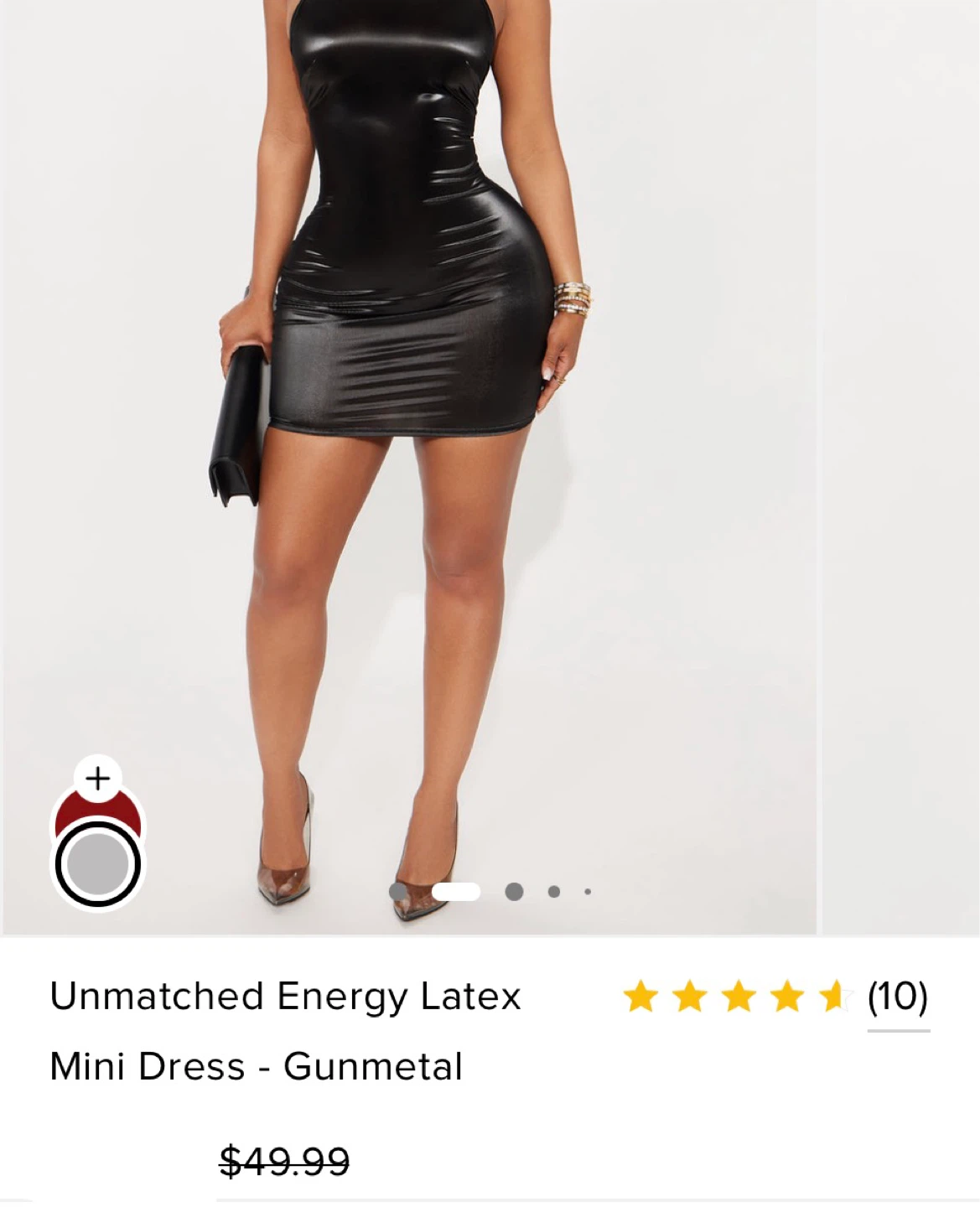 Fashion Nova Unmatched Energy Latex Mini Dress - Gunmetal - photo 2