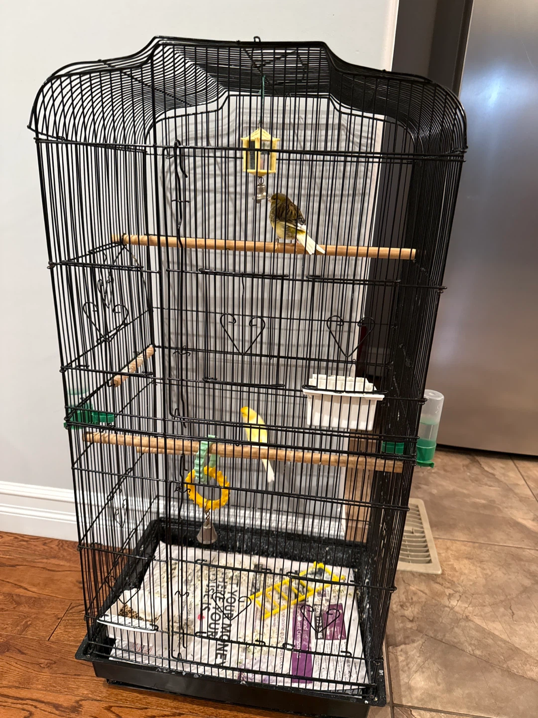 Black Bird Cage with Perches and Accessories - photo 2