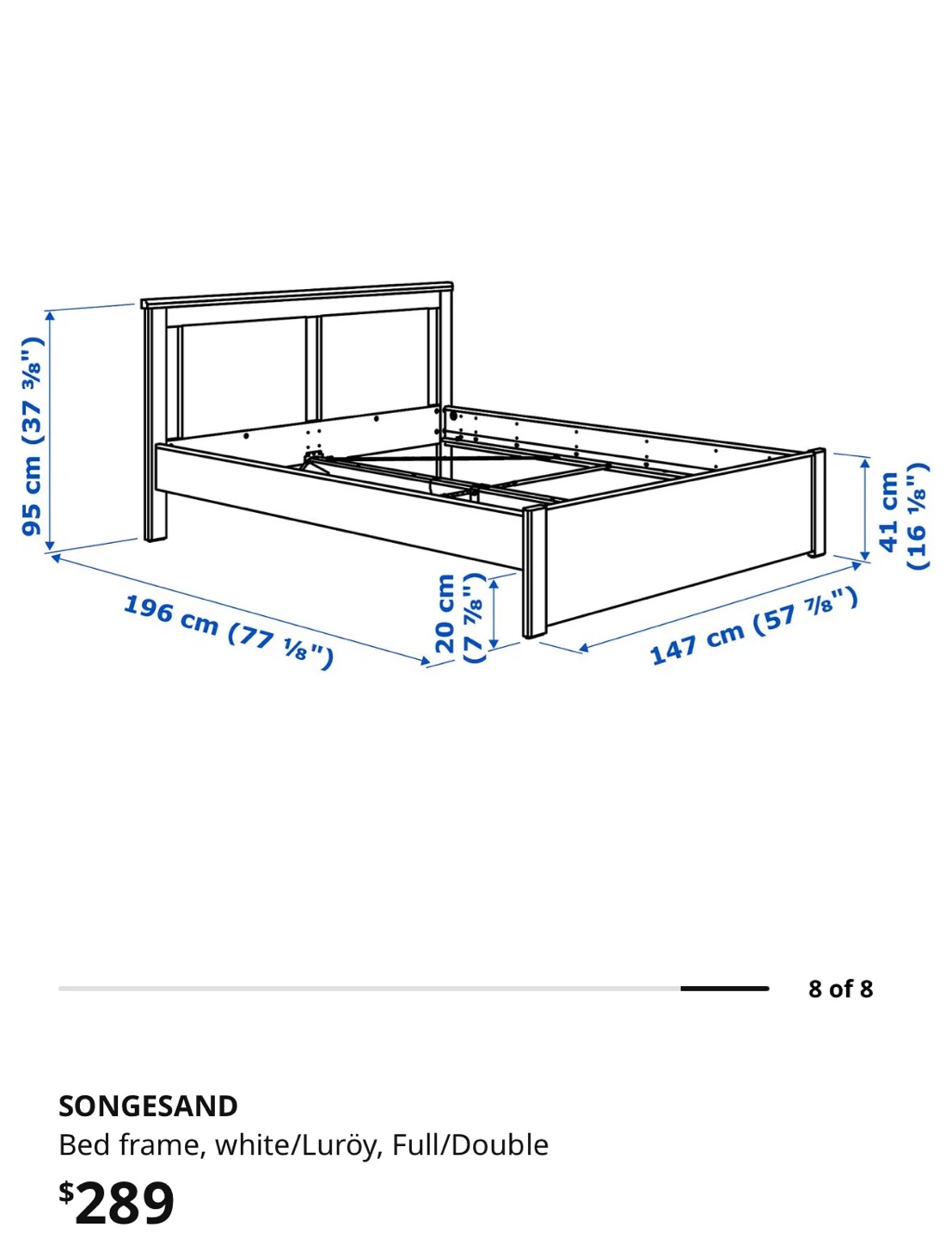 Bed frame, Full/Double without mattress - photo 2