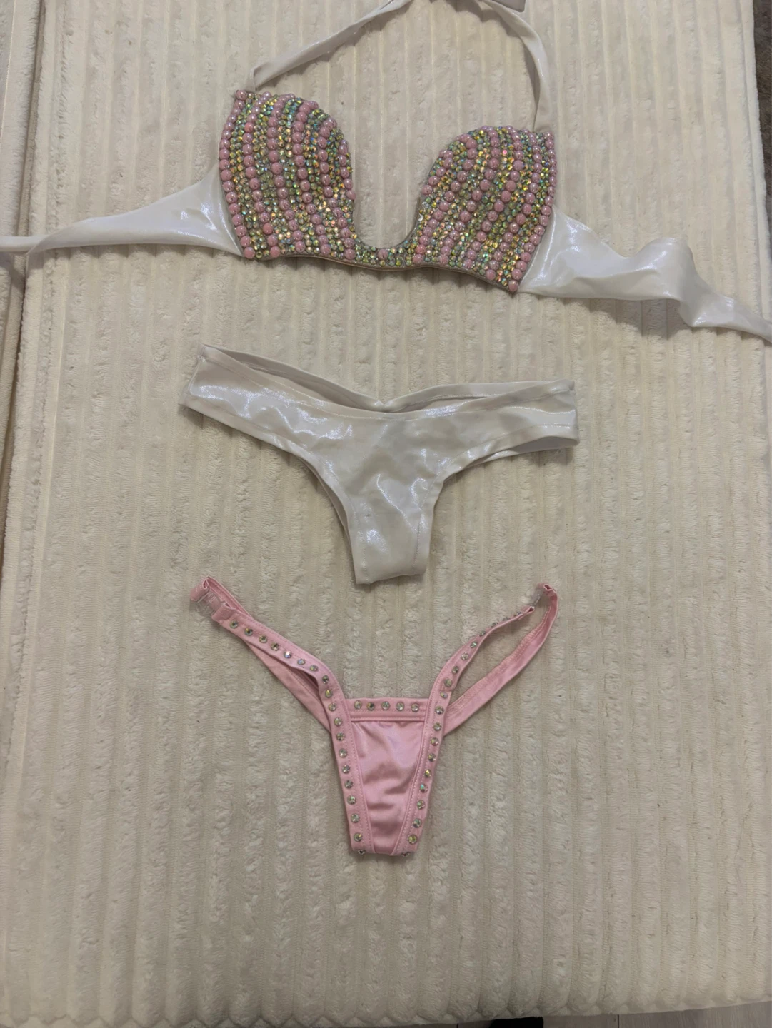 Rhinestone Embellished Bikini Set