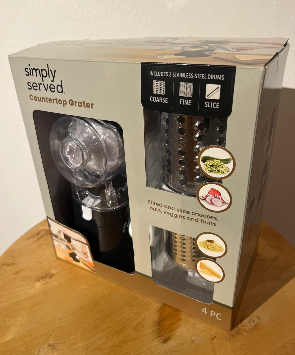 Simply Served Countertop Grater with 3 Stainless Steel Drums - photo 5
