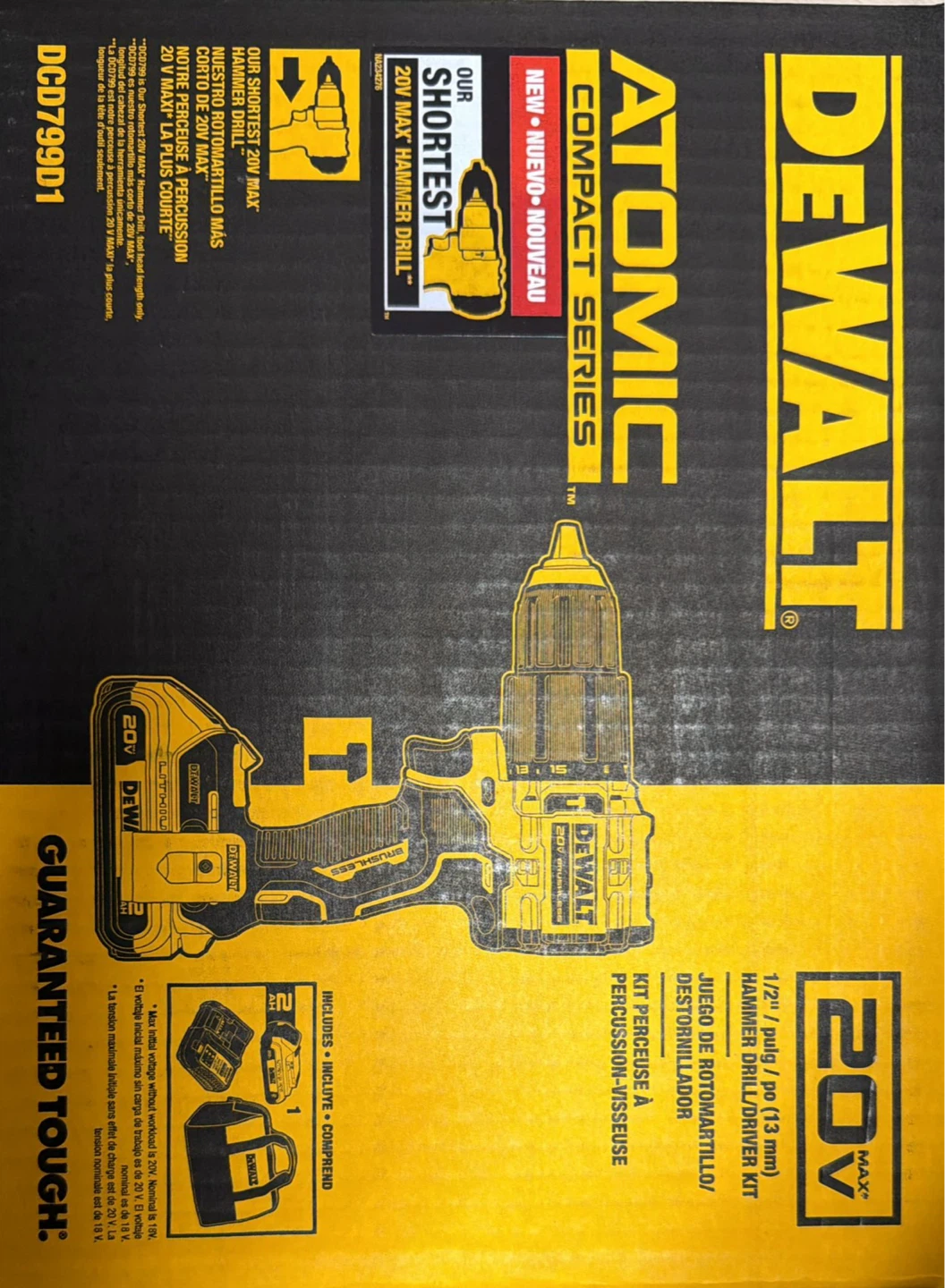 DeWalt Atomic Compact Series 20V Max Hammer Drill/Driver Kit