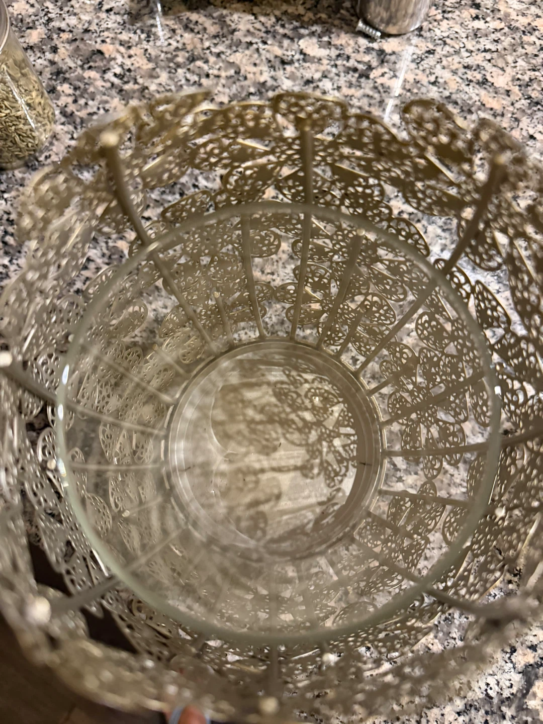 Decorative Centerpiece with glass insert to hold candle - photo 2