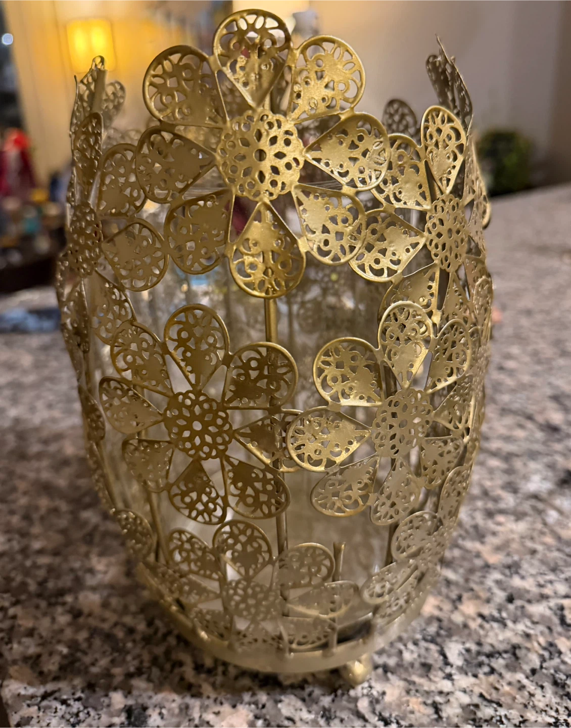 Decorative Centerpiece with glass insert to hold candle