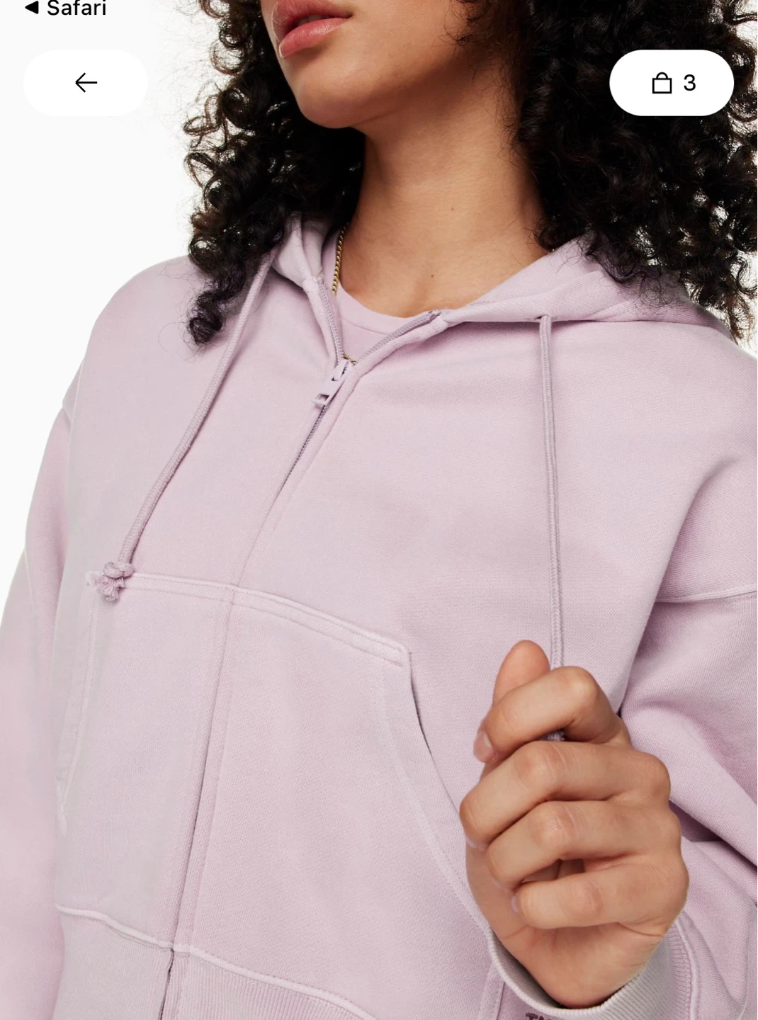 TNA cozy fleece boyfriend zip hoodie size XS- Lite lilac - photo 2
