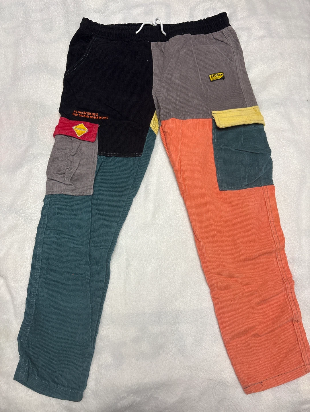 AELFRIC EDEN "BACK TO 90'S" PATCHWORK COLOR BLOCK CORDUROY PANTS