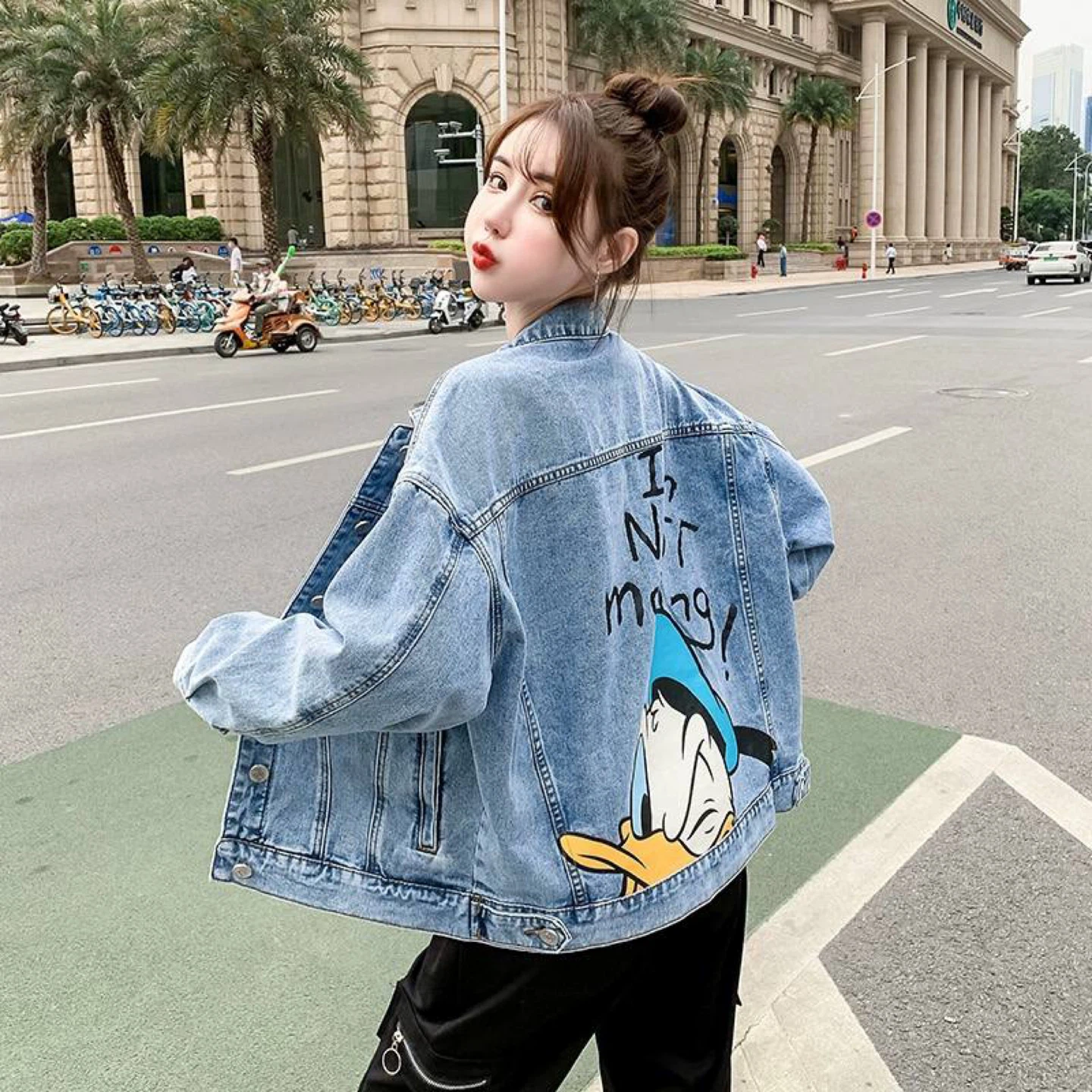 Denim Jacket with Donald Duck Graphic - photo 3