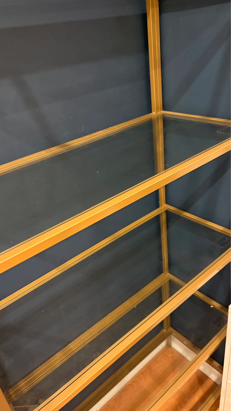 Gold Metal and Glass Shelf Unit - photo 3