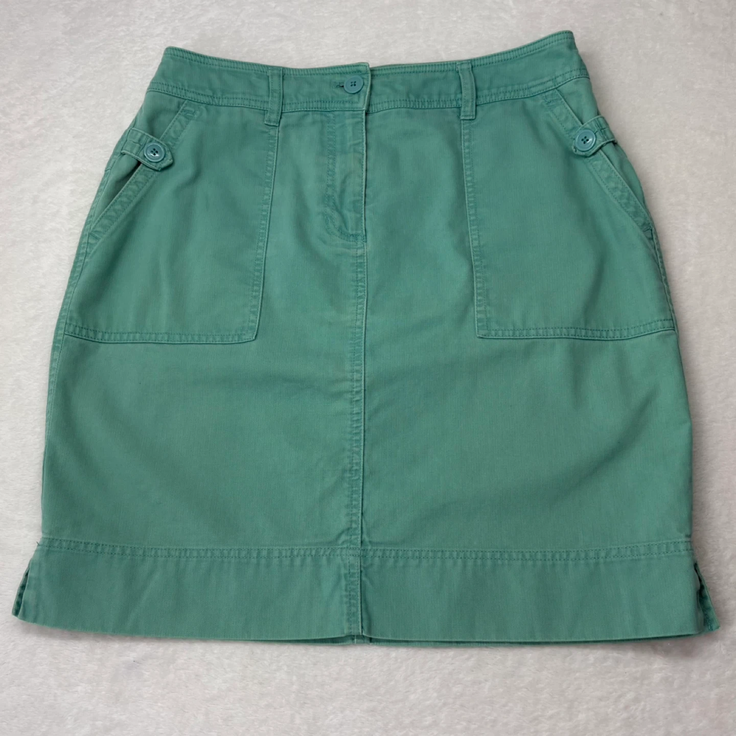 Jones New York Green Cotton Above The Knee Utility Mini Skirt 8 - photo 2