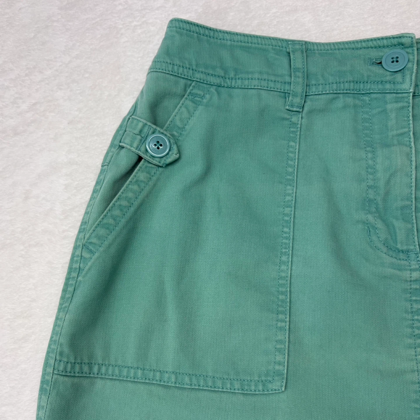 Jones New York Green Cotton Above The Knee Utility Mini Skirt 8 - photo 3
