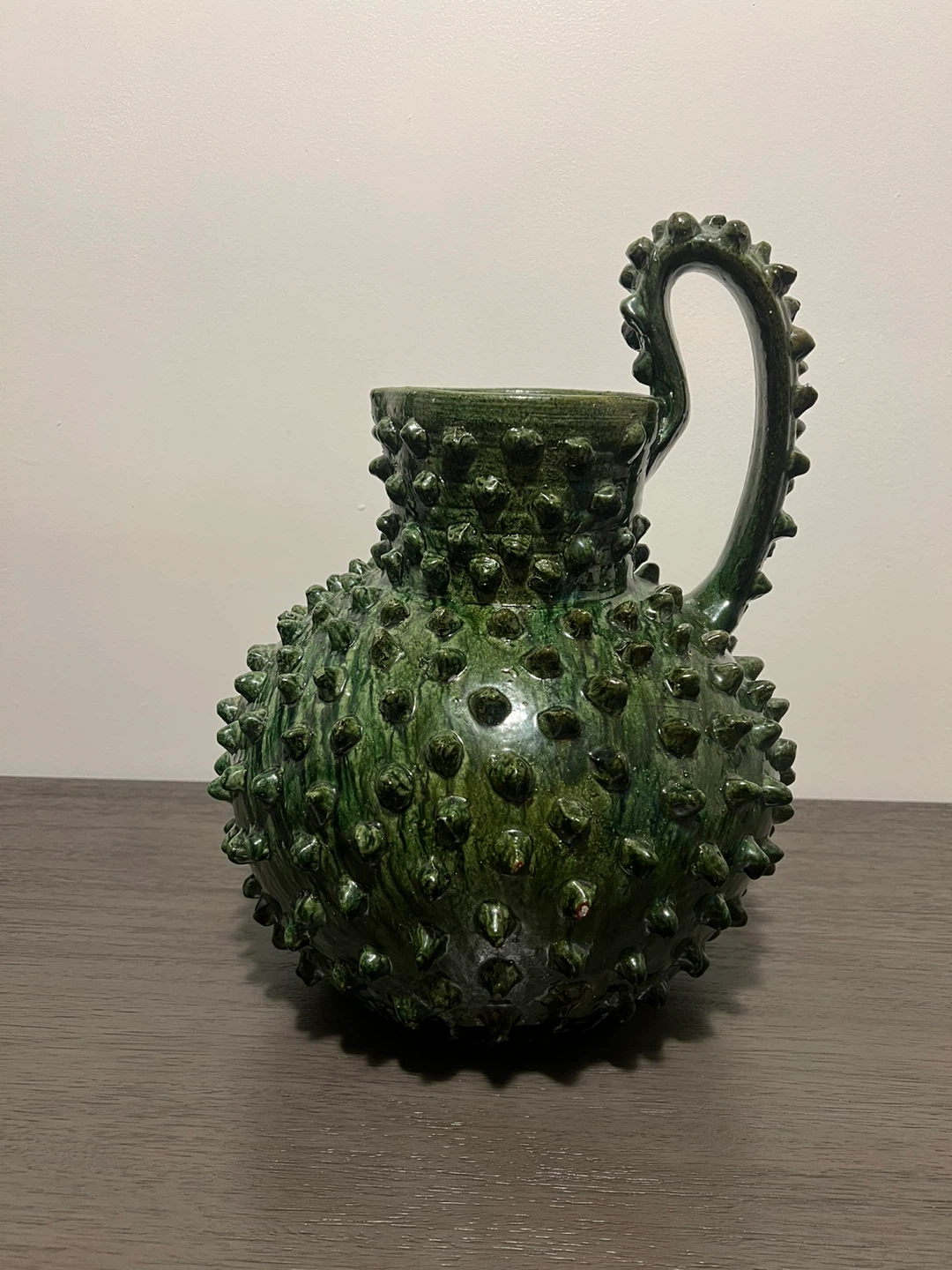 Green Spiky Ceramic Pitcher