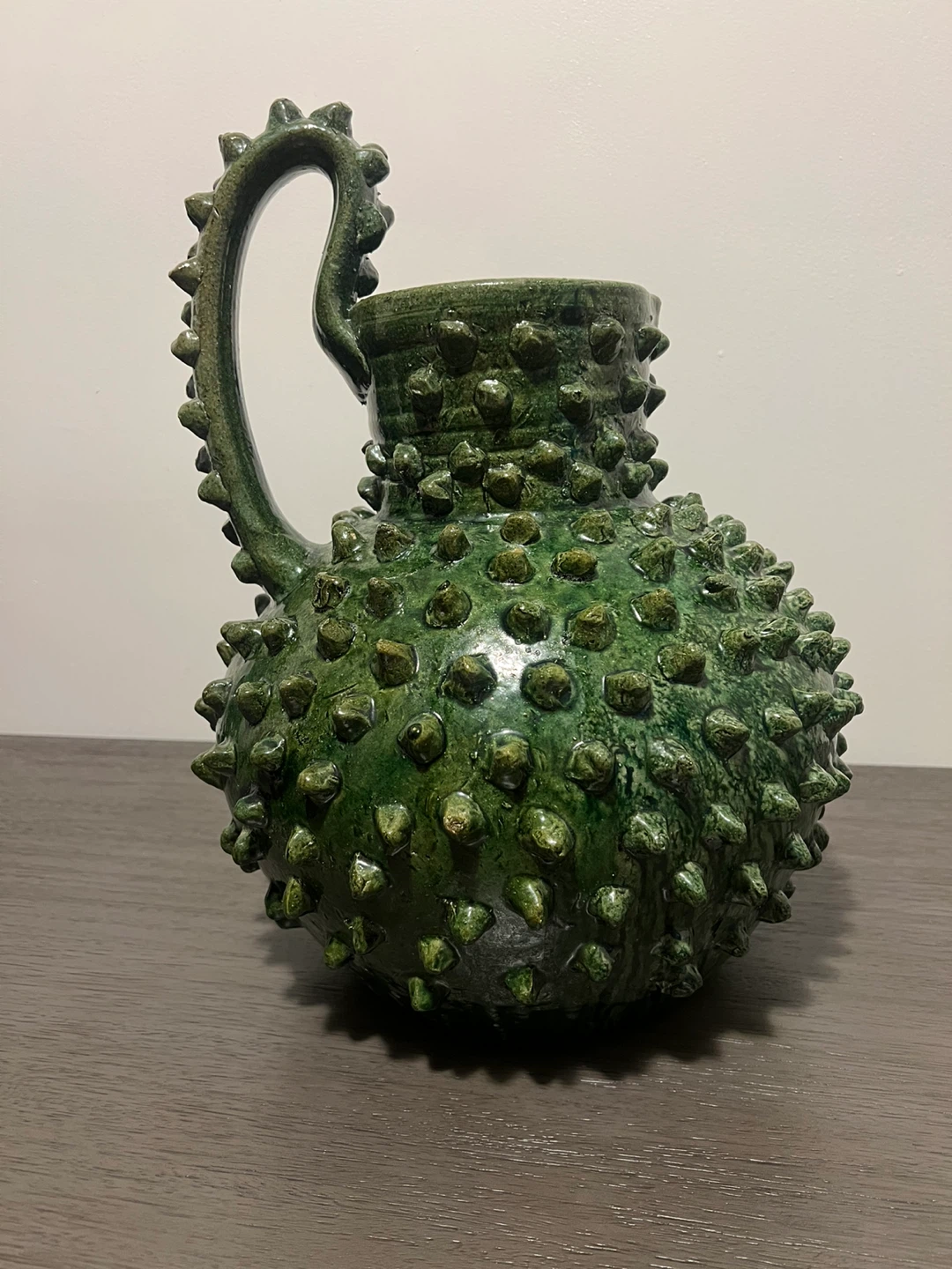 Green Spiky Ceramic Pitcher - photo 3