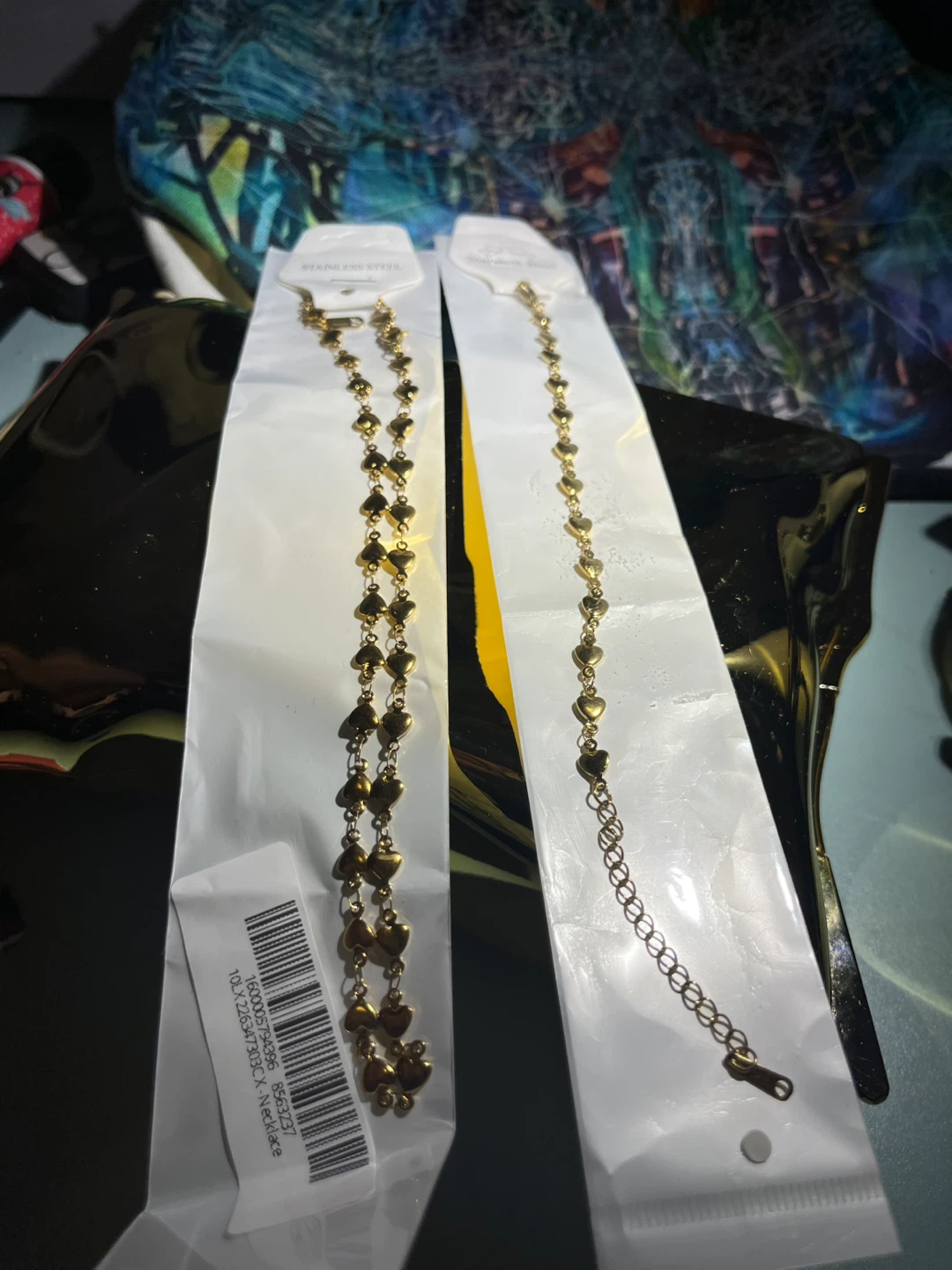Gold Heart Chain Necklace & Bracelet Set - photo 3