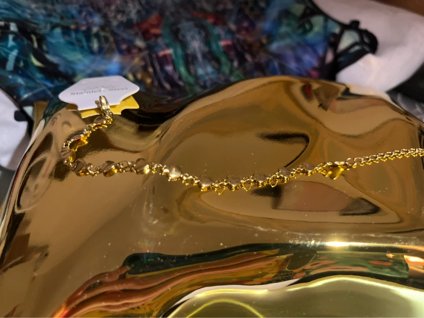 Gold Heart Chain Necklace & Bracelet Set - photo 2