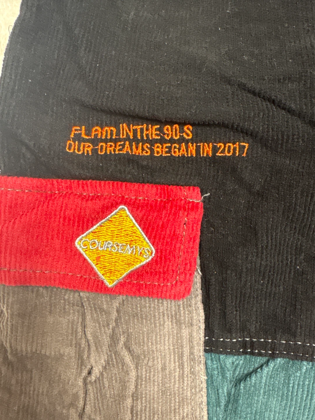 AELFRIC EDEN "BACK TO 90'S" PATCHWORK COLOR BLOCK CORDUROY PANTS - photo 2