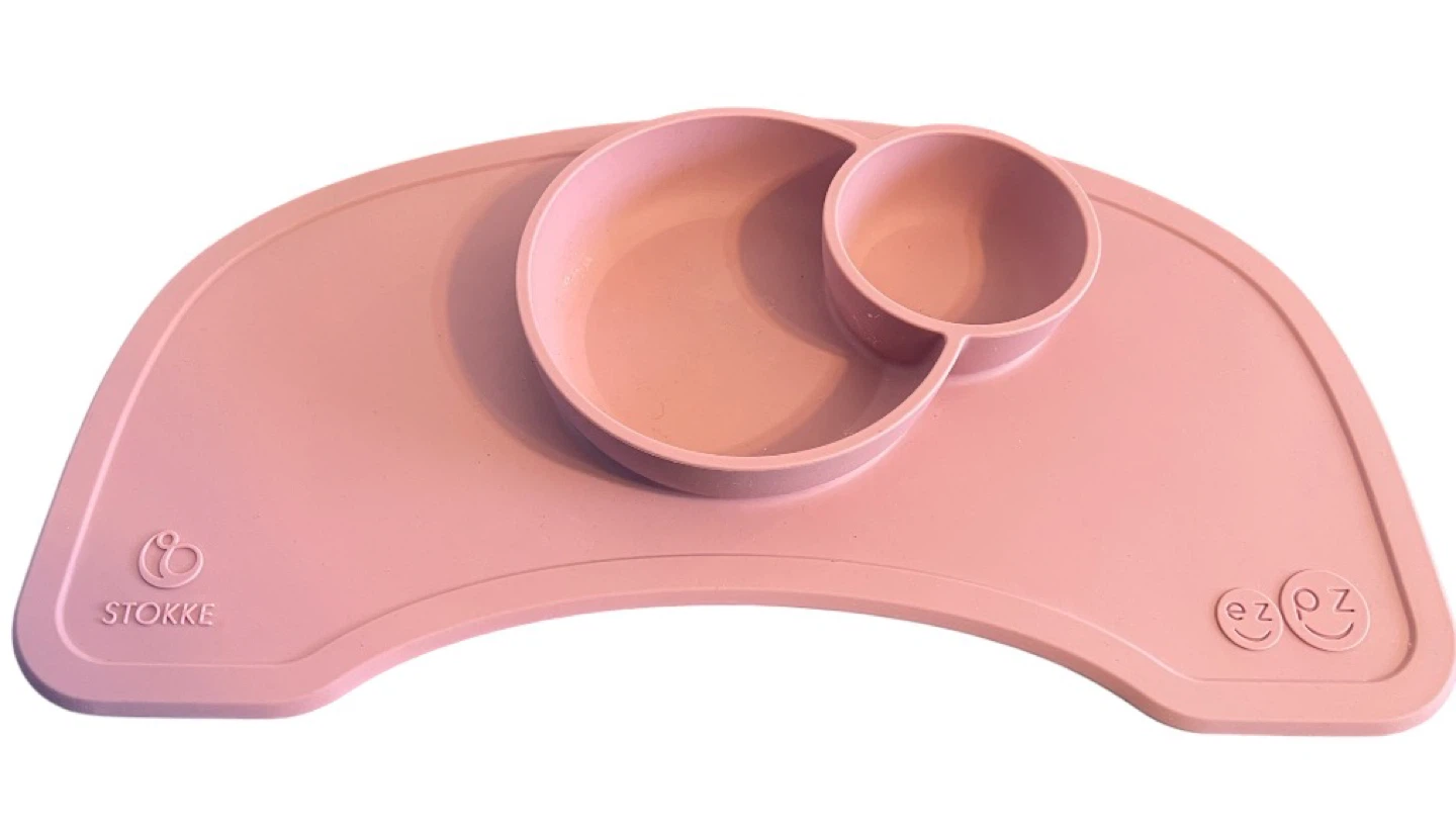 ezpz by Stokke Silicone Placemat + Bowl Set – Pink