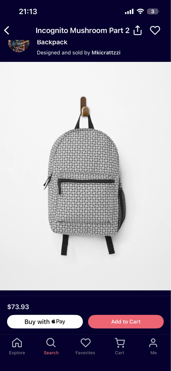 New with Tags Backpack - Incognito Mushroom Part 2