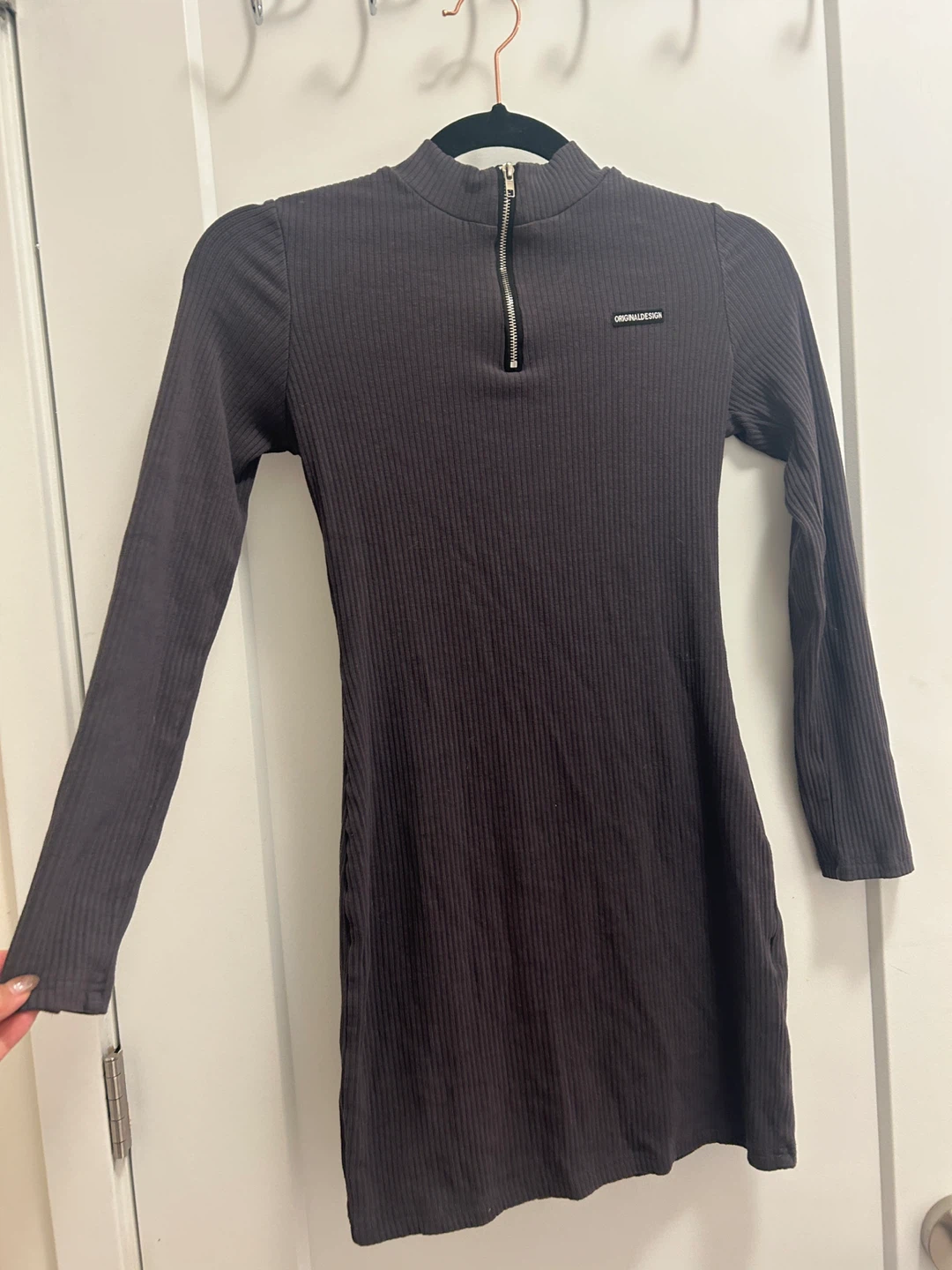 Original Design Ribbed Mock Neck Mini Dress - photo 2