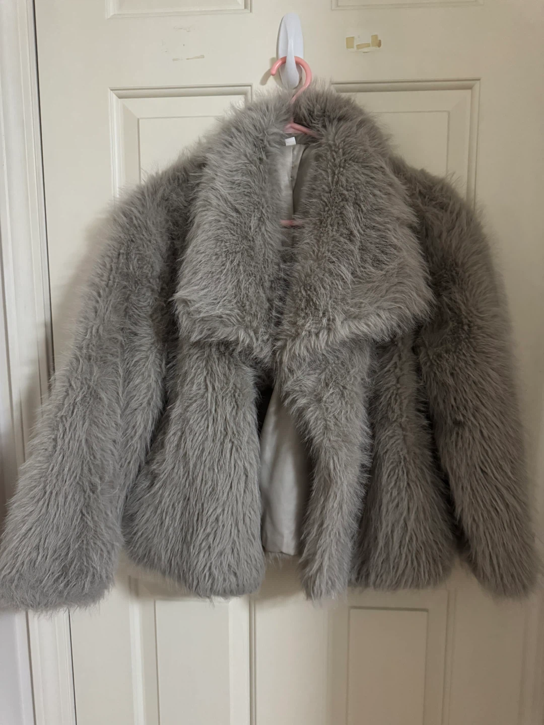 Grey Faux Fur Jacket