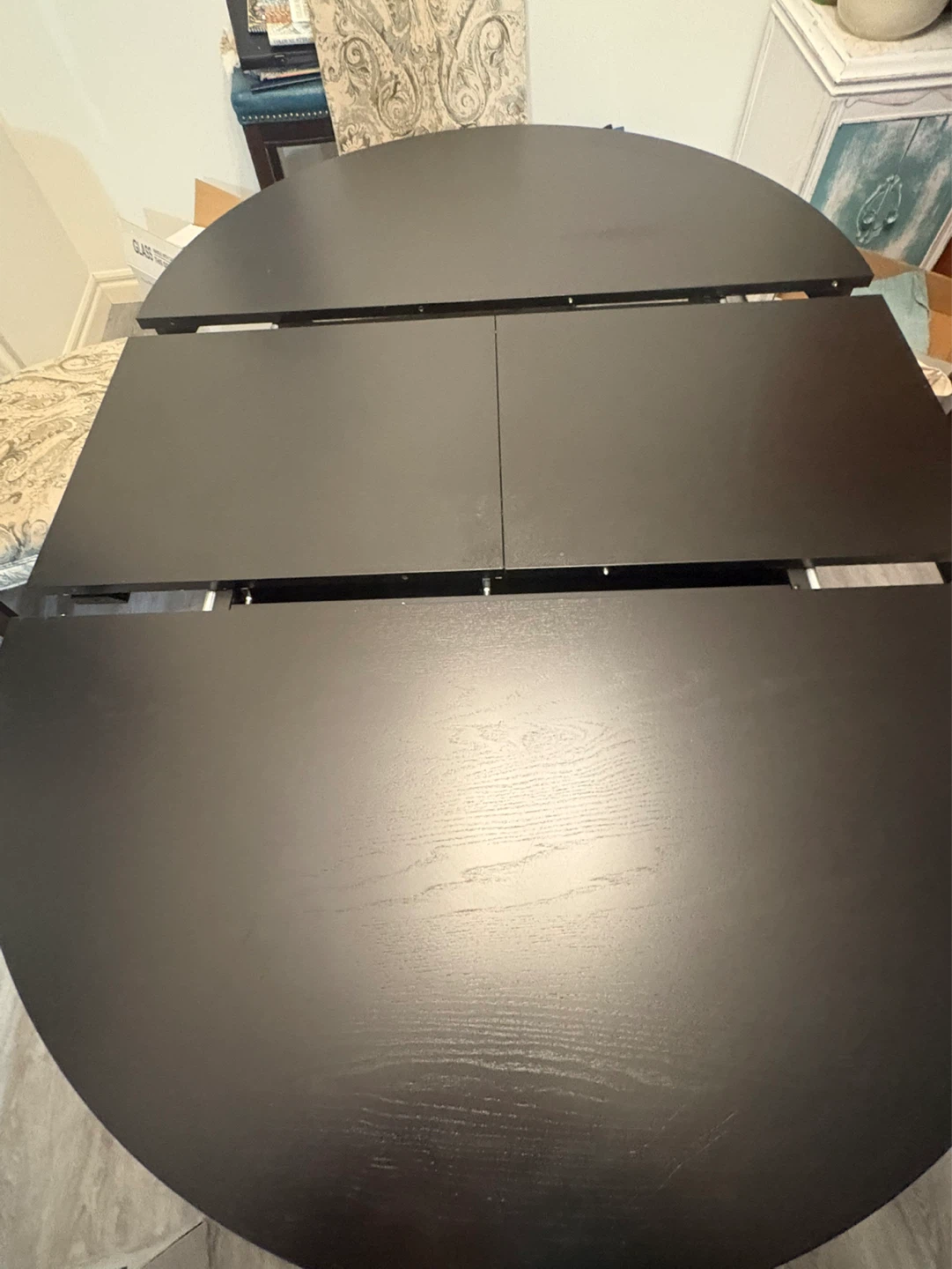 Black Extendable Dining Table - 110cm to 155cm - photo 5