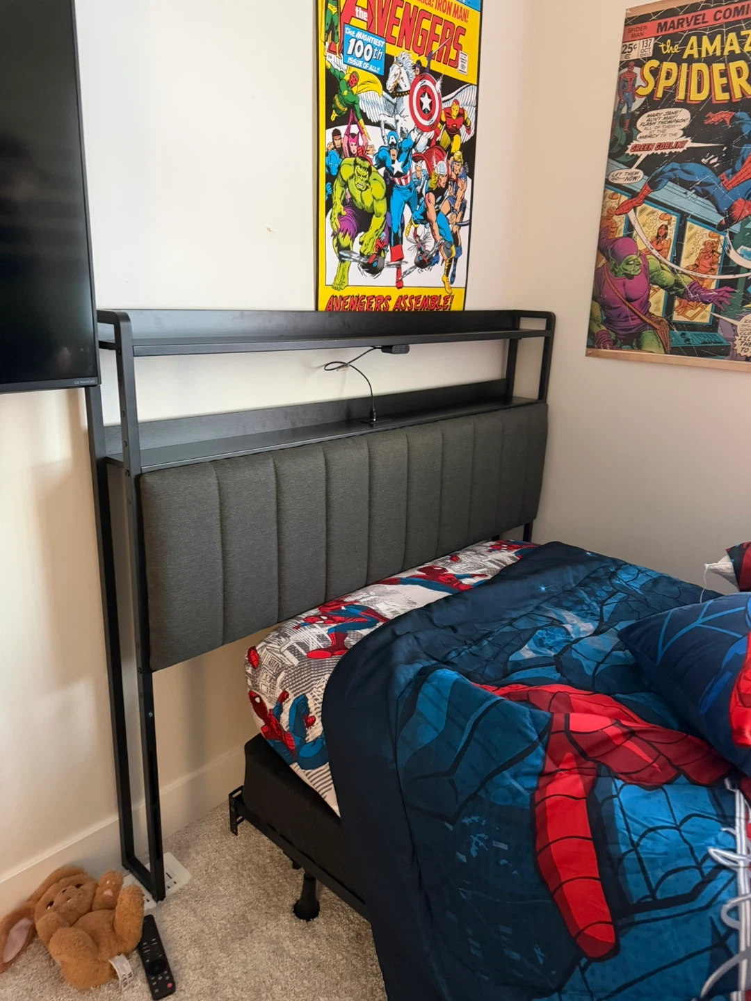 Modern Upholstered Headboard with LED Lights
