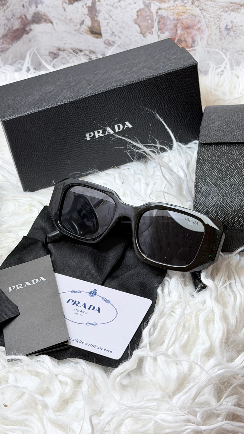 Prada Black Sunglasses with Case and Box