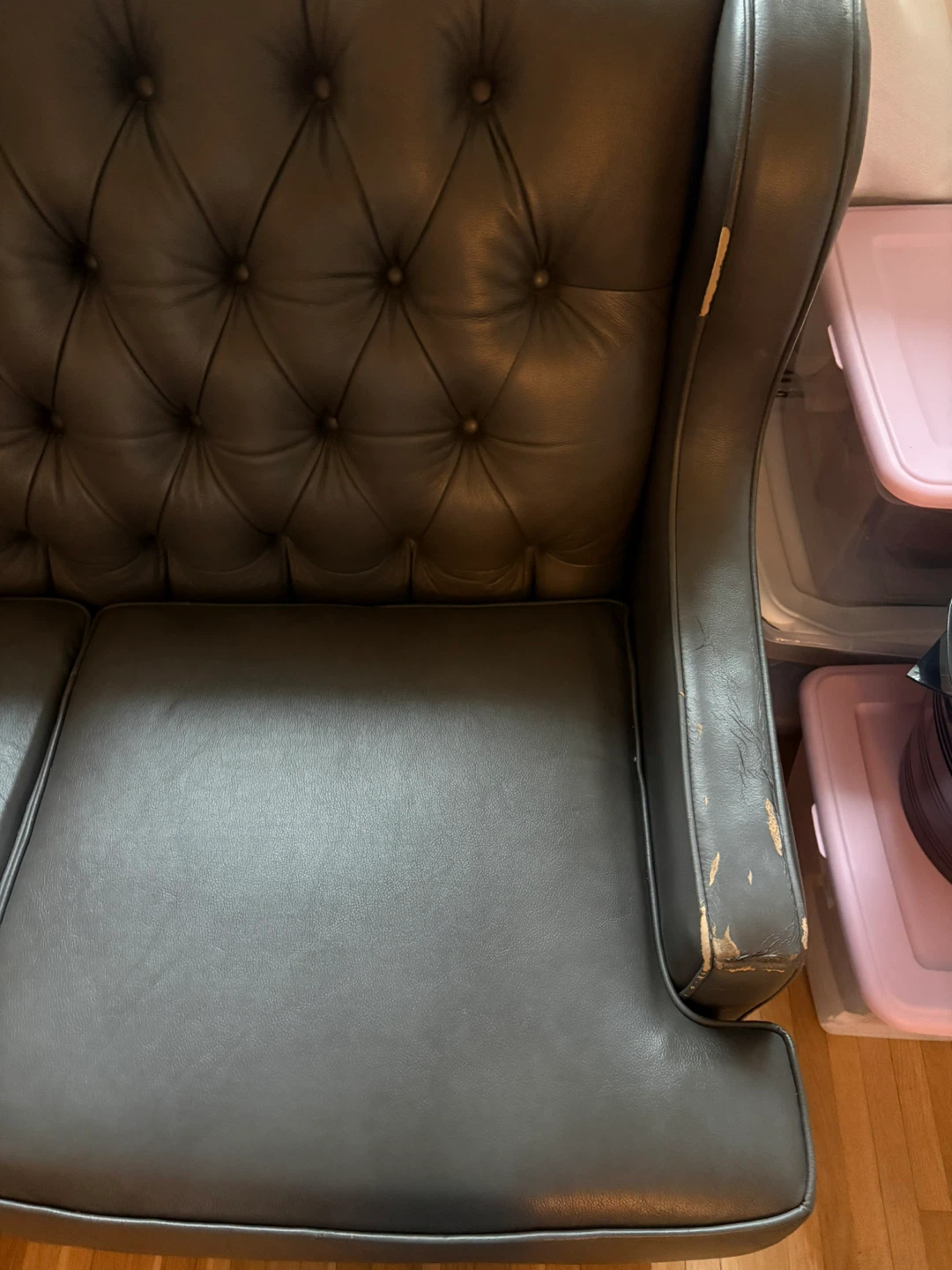 Dark Grey Tufted Couches - photo 3