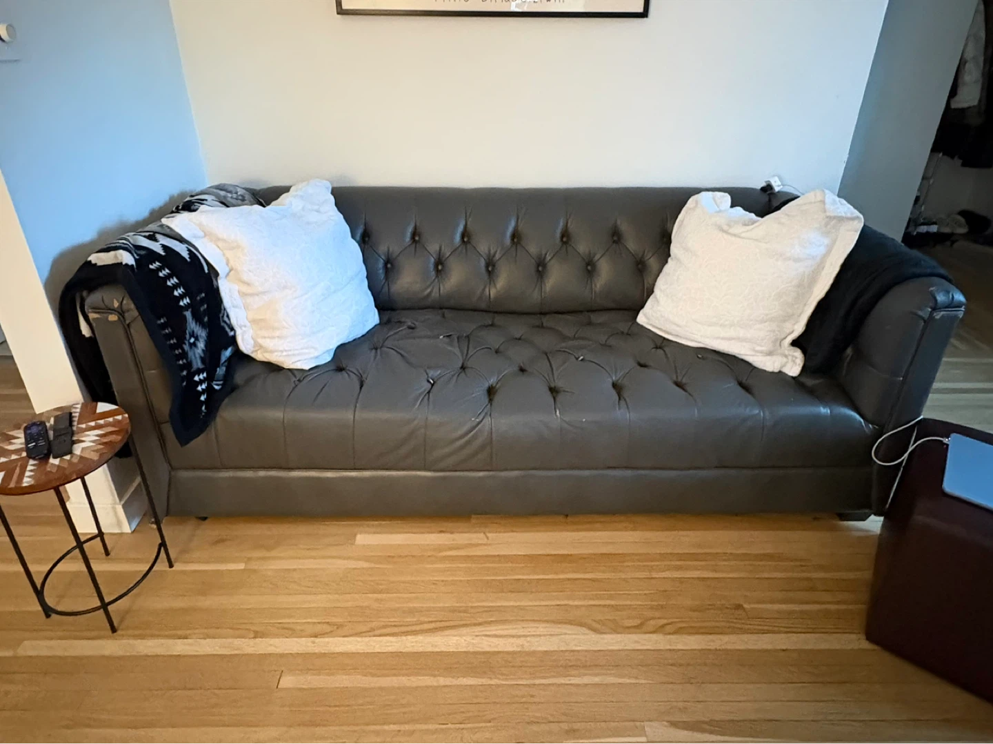 Dark Grey Tufted Couches